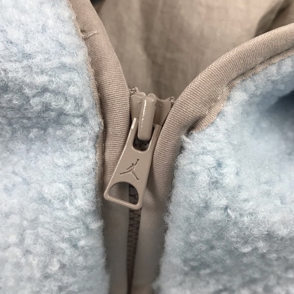 Air Jordan Women’s 1/2 Zip Light Blue Hooded Fleece Sherpa Jacket DJ2726-010 NEW - Picture 6 of 9